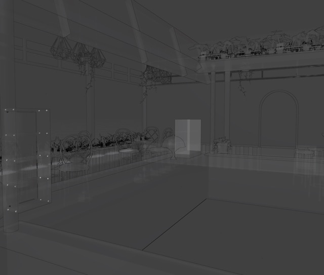 Proxy blockout: interior layout for scale and spacing