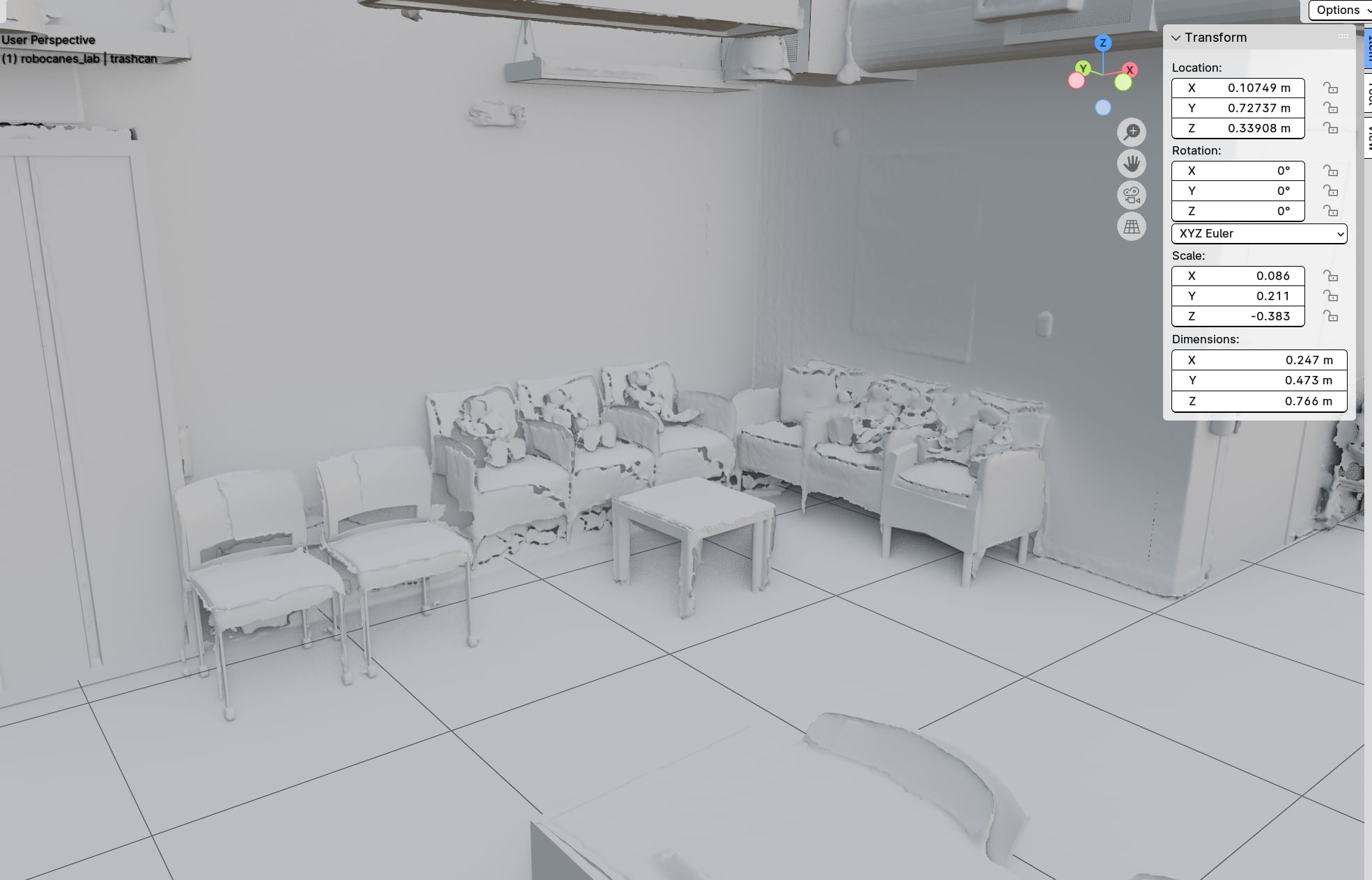 Seating along the back wall, useful for spacing and flow.