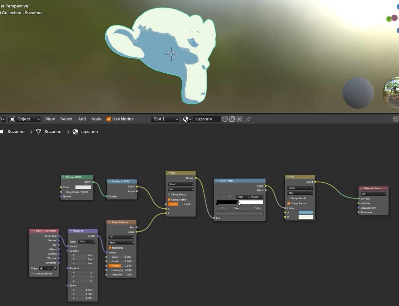 Toon shader viewport result