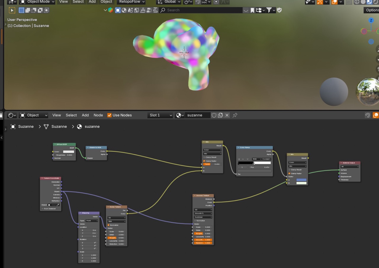 Noise to Voronoi setup (start)