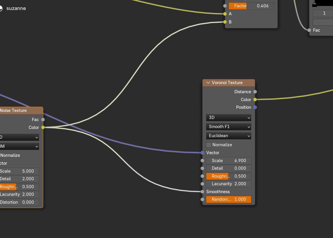 Voronoi smoothness driven by Noise color