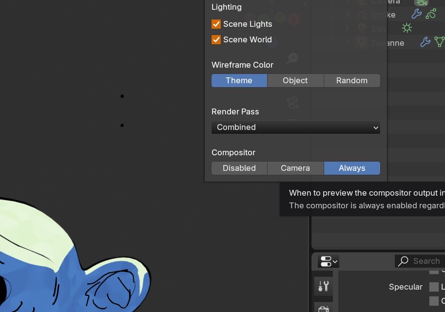 Viewport compositing set to Always