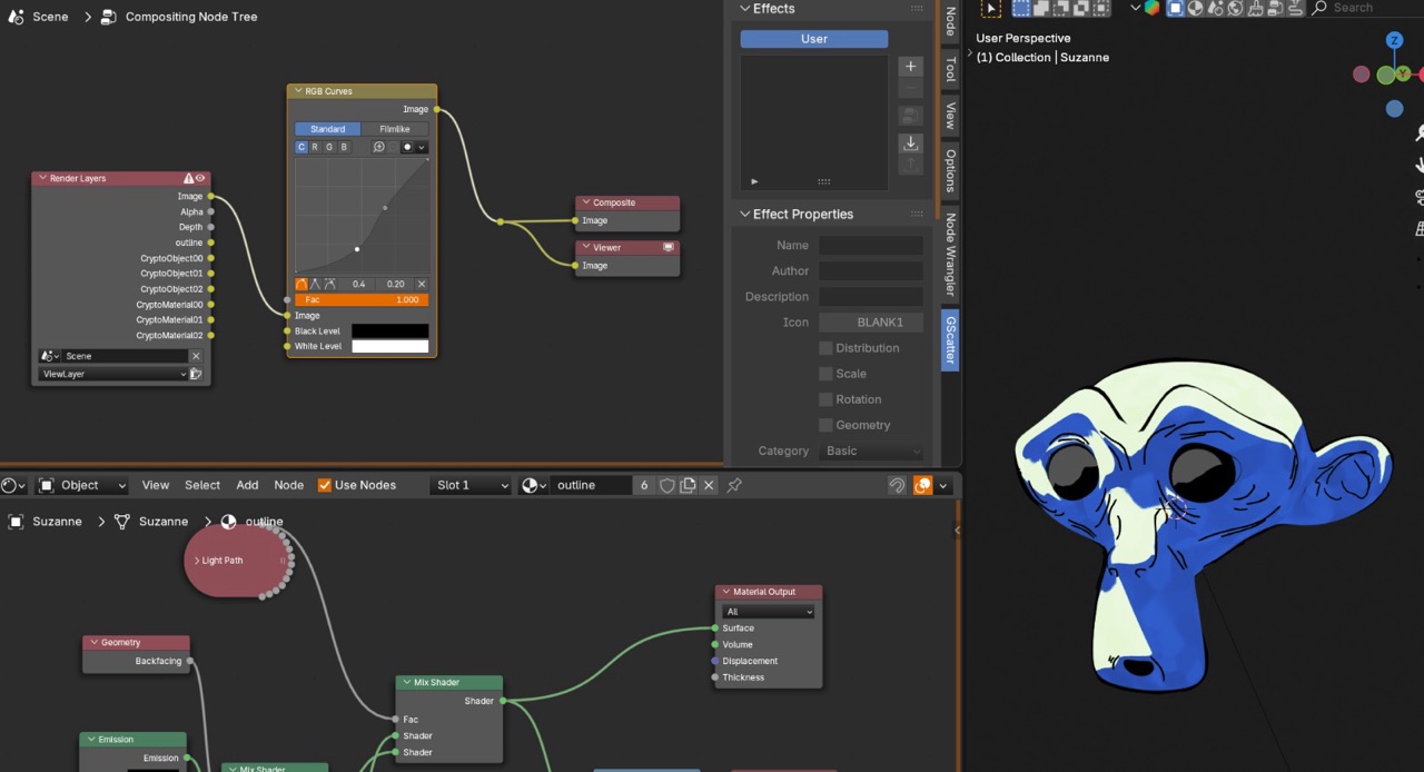 Compositor node graph state overview