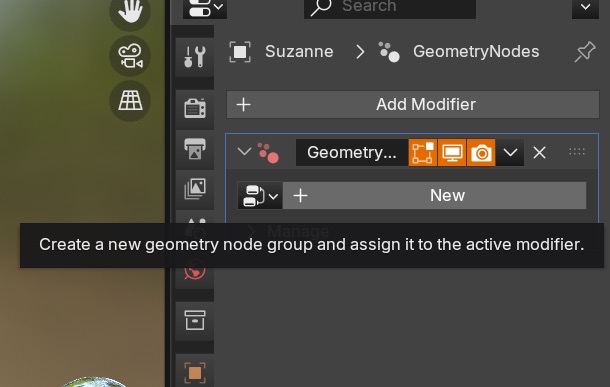 Geometry Nodes modifier added (start)