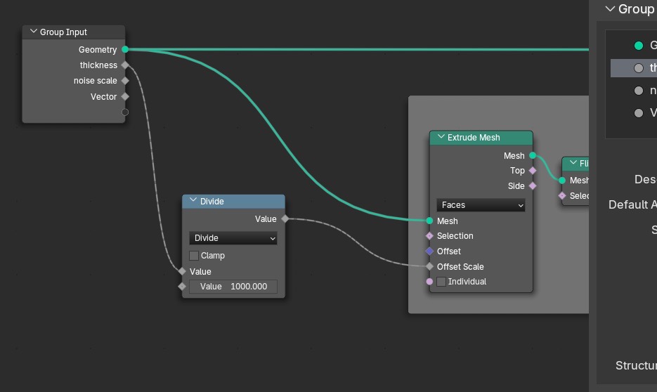Math Divide node driving offset scale