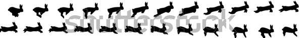 Rabbit run-cycle reference from Shutterstock.