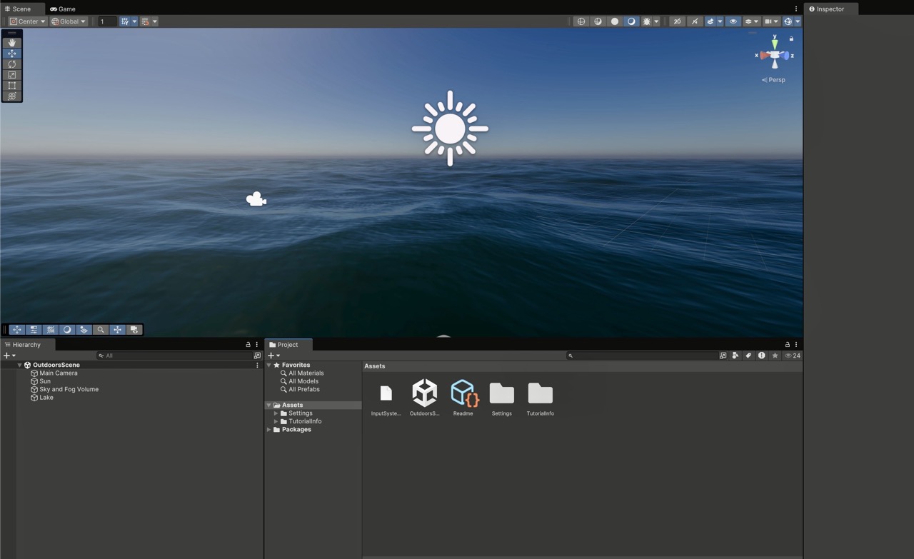 Testing out moving water effects in the garden scene.