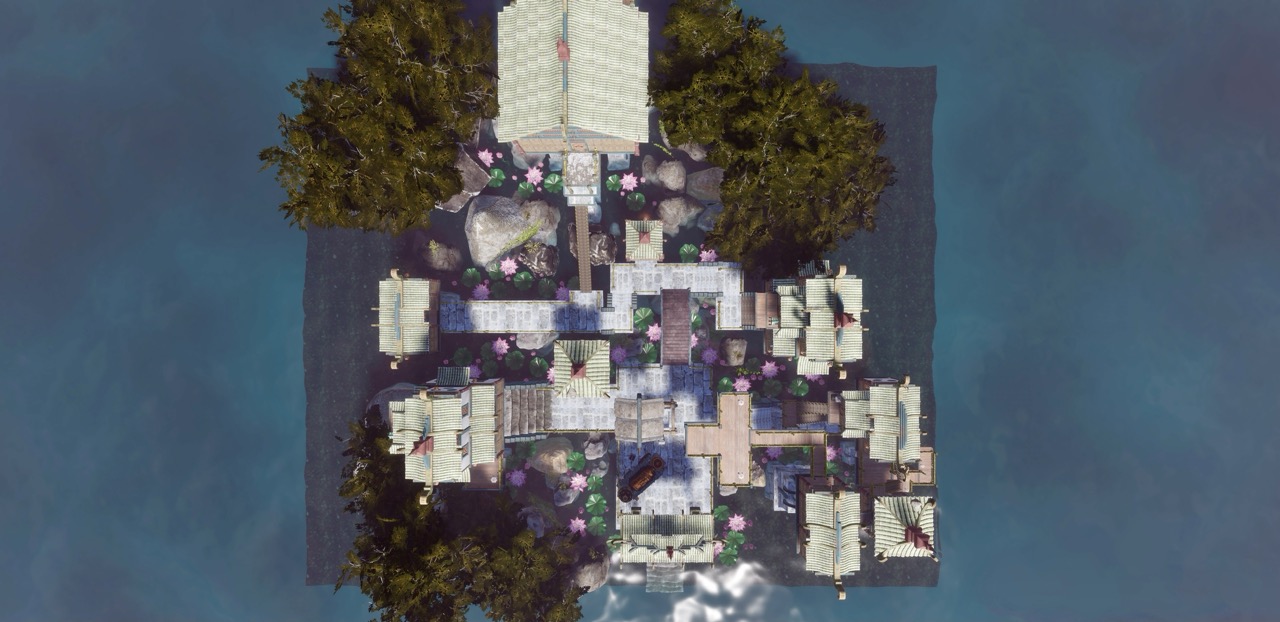 Top view of the scene setup in Unity
