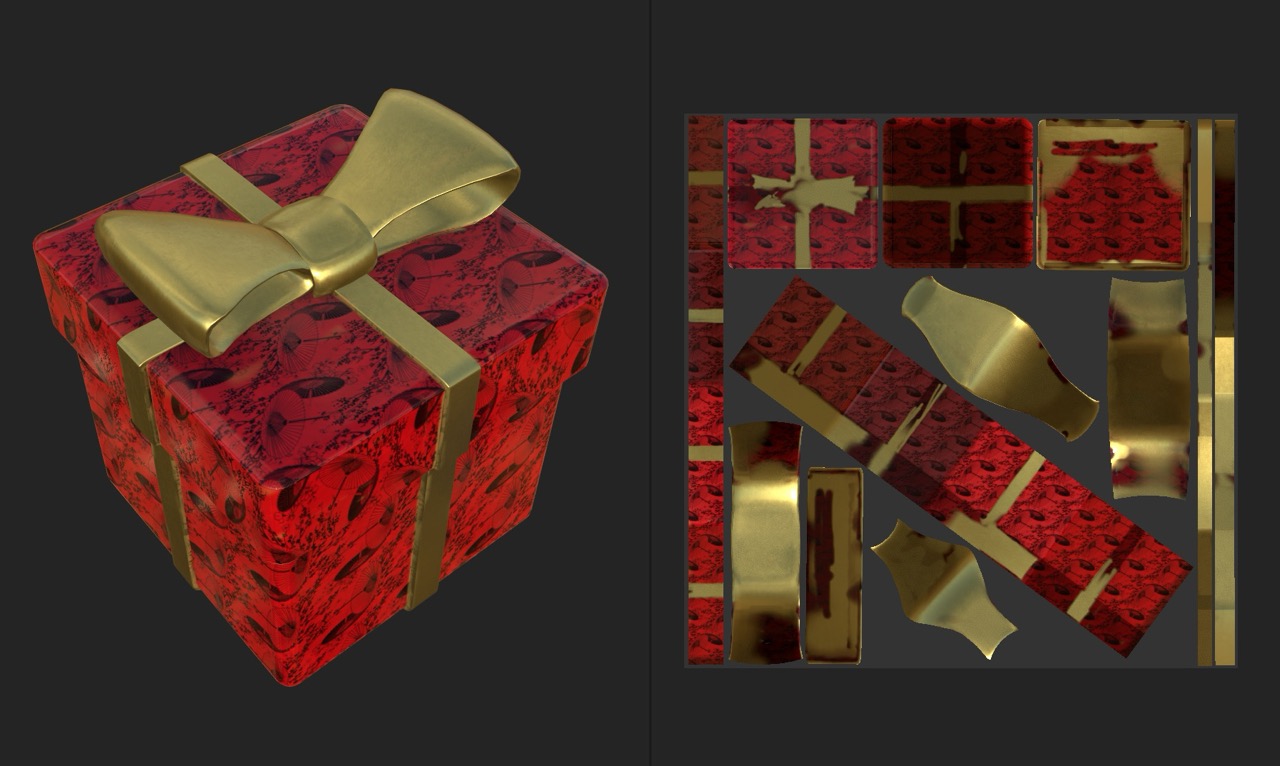 Present box textures in Painter