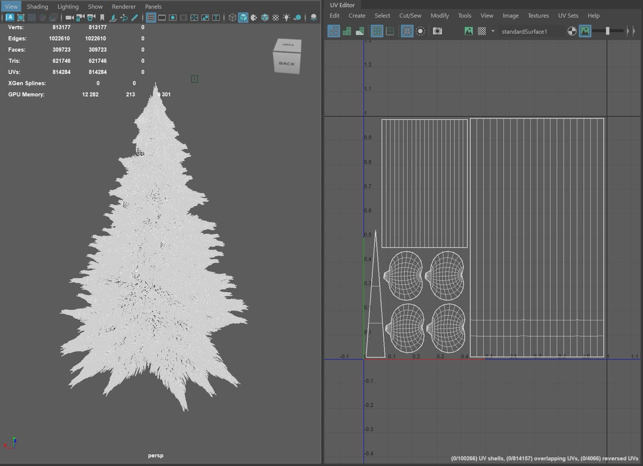 Tree UVs and shell layout
