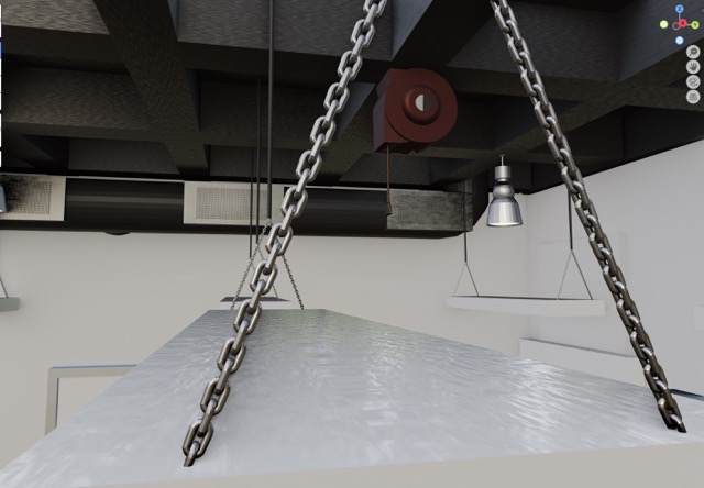 Overhead fixture chain details