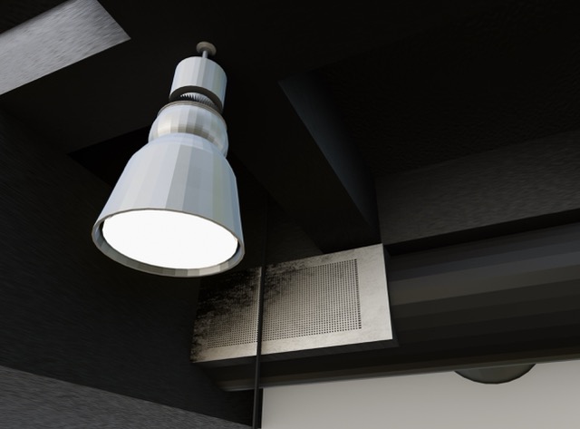 Overhead lighting and ceiling details