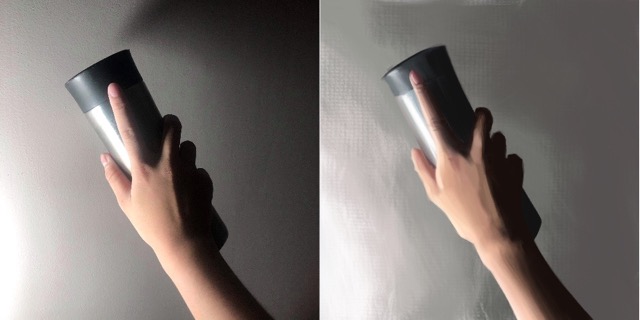 Holding a flask