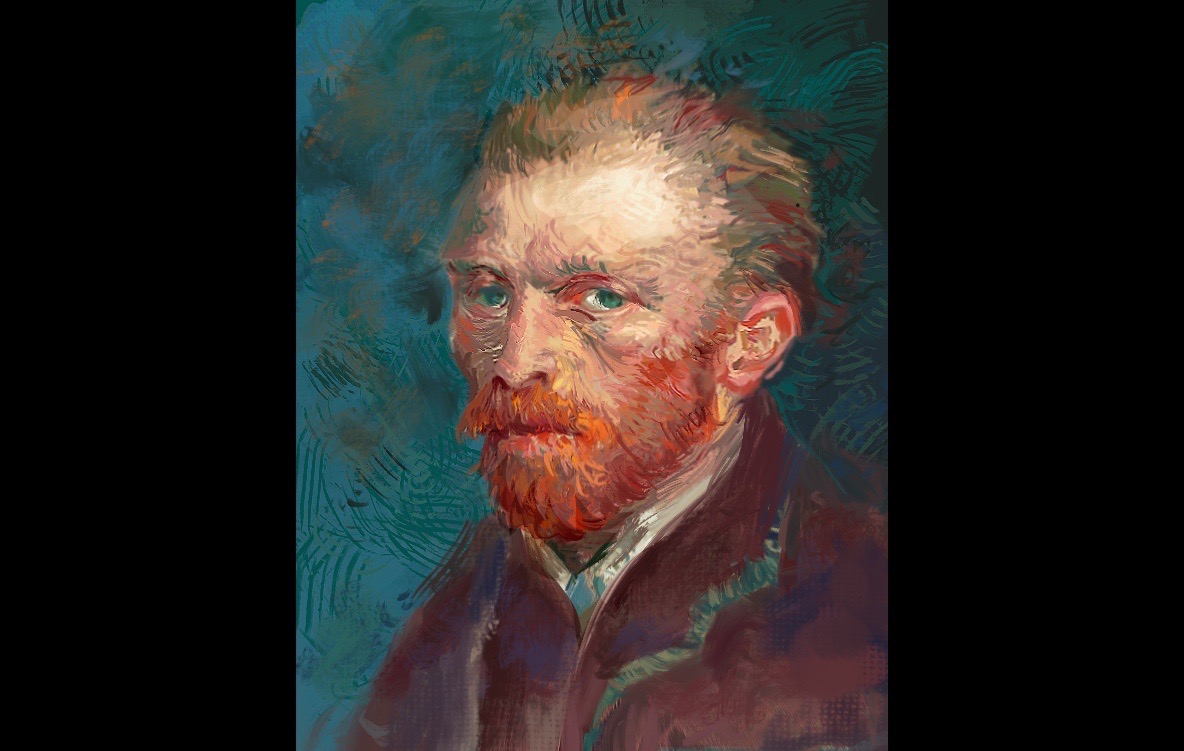 Completed digital painting in Van Gogh's distinctive style