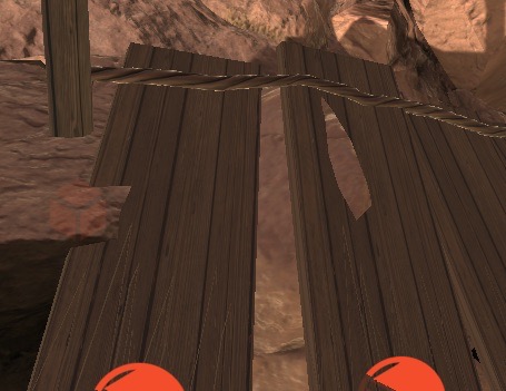 Wooden planks that could break or fall apart during the simulation