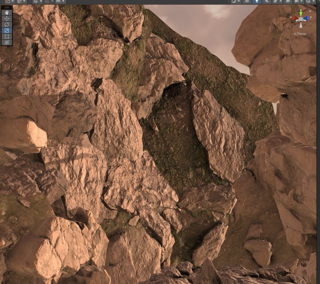 Initial setup of the virtual environment in Unity.